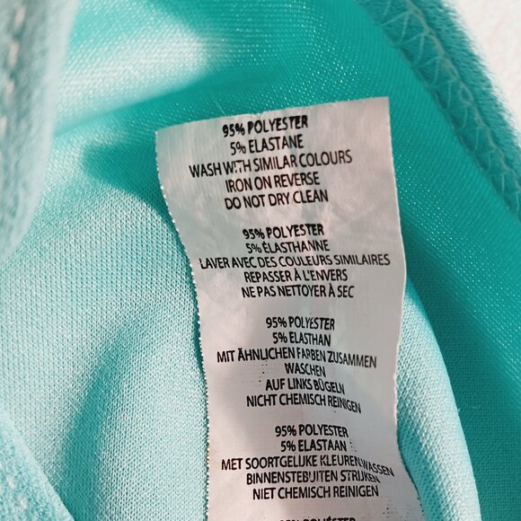 boohoo, NWOT One Shoulder Ruffled Aqua Bodysuit Size 6 Bodycon, Beachy, Vacation - Picture 10 of 11